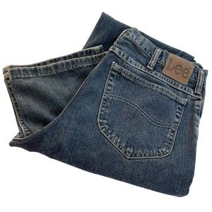 Lee Black Acid Wash Regular Fit Straight Leg 100% Cotton Jeans in Size 36 x 36